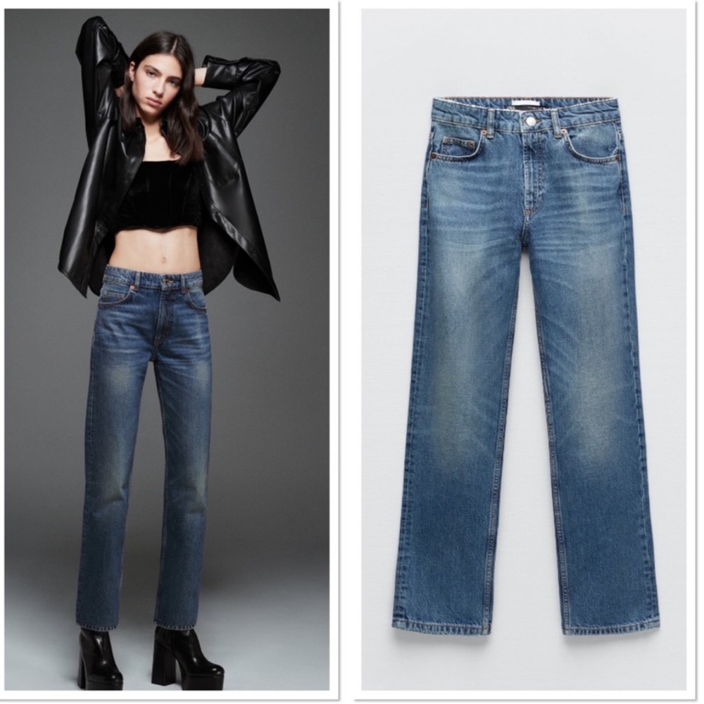 Zara Straight Fit Mid-Rise Ankle Length Size 4